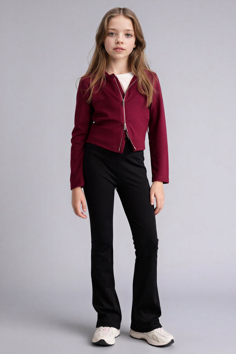 DeFacto Red Girl Girl Modal Zip-Up Hoodie Casual - Image 4